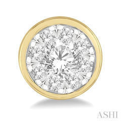 3/4 Ctw Lovebright Round Cut Diamond Stud Earrings in 14K Yellow and White Gold