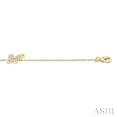 1/6 Ctw Petite Butterfly Round Cut Diamond Fashion Bracelet in 10K Yellow Gold