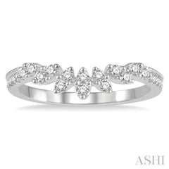 1/4 Ctw Marquise Garland Round Cut Diamond Wedding Band in 14K White Gold