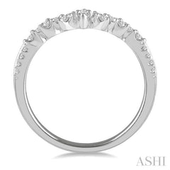 1/4 Ctw Marquise Garland Round Cut Diamond Wedding Band in 14K White Gold