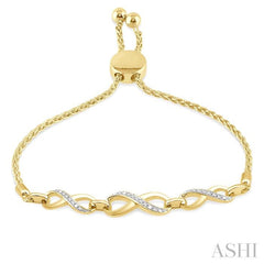 1/20 Ctw Triple Infinity Link Round Cut Diamond Lariat Bracelet in Yellow Gold Vermeil