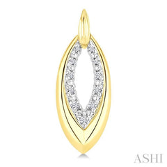 1/10 Ctw Marquise Shape Inner Link Round Cut Diamond Earrings in Yellow Gold Vermeil