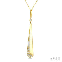 1/4 Ctw Tapered Drop Round Cut Diamond Fashion Pendant in 14K Yellow Gold