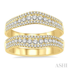 7/8 Ctw Round Cut Diamond Insert Ring in 14K Yellow Gold