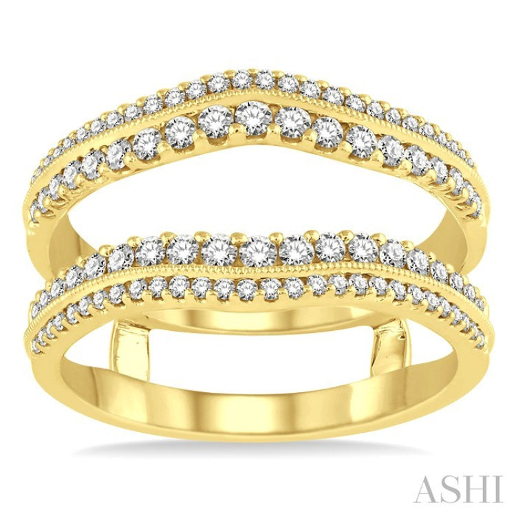 5/8 Ctw Round Cut Diamond Insert Ring in 14K Yellow Gold