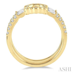 1/2 Ctw Baguette and Round Cut Diamond Insert Ring in 14K Yellow Gold