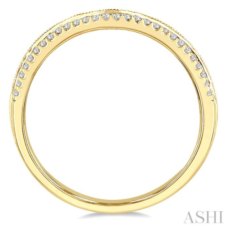 1/3 Ctw Twin Row Round Cut Diamond Wedding Band in 14K Yellow Gold