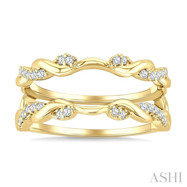 1/4 Ctw Twisted Round Cut Diamond Insert Ring in 14K Yellow Gold
