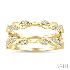 1/4 Ctw Twisted Round Cut Diamond Insert Ring in 14K Yellow Gold