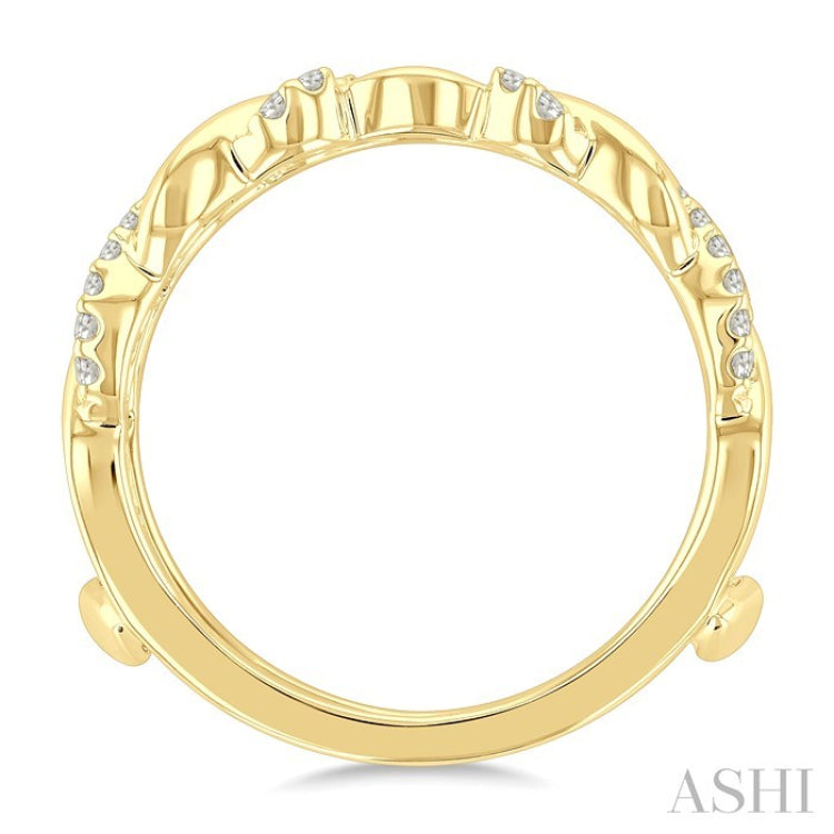 1/4 Ctw Twisted Round Cut Diamond Insert Ring in 14K Yellow Gold