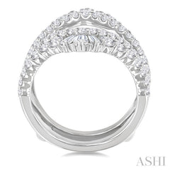 2 Ctw Baguette and Round Cut Diamond Insert Ring in 14K White Gold