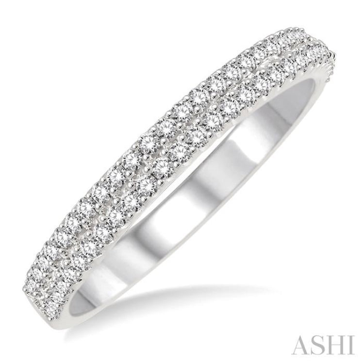 1/3 Ctw Round Diamond Wedding Band in 14K White Gold