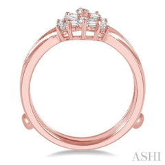 3/8 Ctw Baguette and Round Cut Diamond Insert Ring in 14K Rose Gold