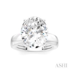 1/8 Ctw Oval Shape Round Cut Diamond Semi-Mount Engagement Ring in 14K White Gold