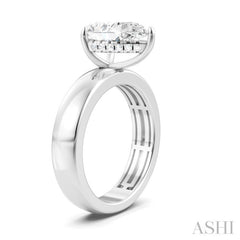 1/10 Ctw Pear Shape Round Cut Diamond Semi-Mount Engagement Ring in 14K White Gold
