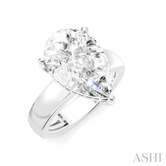 1/6 Ctw Pear Shape Round Cut Diamond Semi-Mount Engagement Ring in 14K White Gold