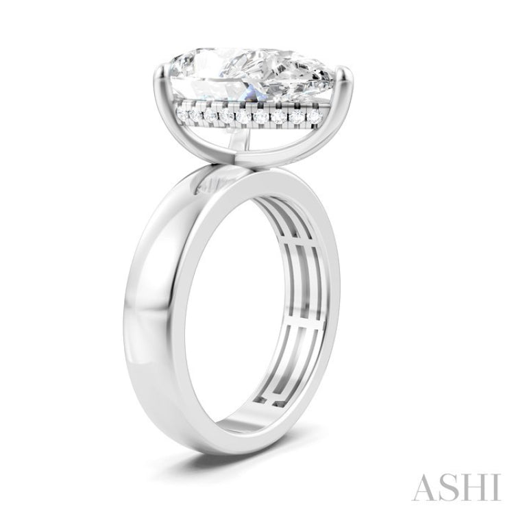 1/6 Ctw Pear Shape Round Cut Diamond Semi-Mount Engagement Ring in 14K White Gold