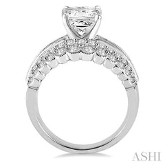 1 7/8 Ctw Diamond Semi-Mount Engagement Ring in 14K White Gold