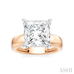 1/8 Ctw Princess Shape Round Cut Diamond Semi-Mount Engagement Ring in 14K Rose and White Gold