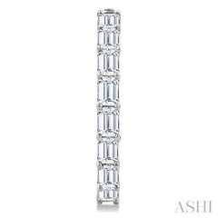 1 7/8 Ctw North-South Emerald Cut Diamond Fashion Hoop Earrings in 14K White Gold
