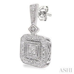 1/20 Ctw Round Cut Diamond Vintage Earrings in Sterling Silver