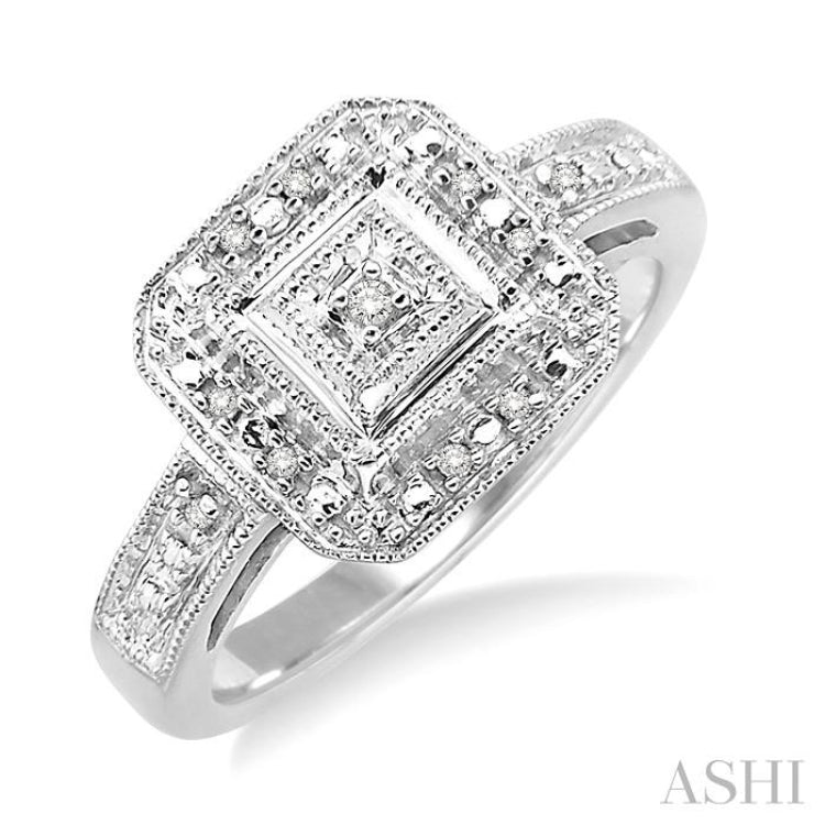 1/20 Ctw Round Cut Diamond Ring in Sterling Silver