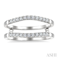 1/3 Ctw Round Cut Diamond Insert Ring in 14K White Gold
