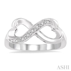 1/50 Ctw Round Cut Diamond Infinity Ring in Sterling Silver