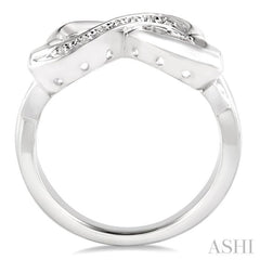 1/50 Ctw Round Cut Diamond Infinity Ring in Sterling Silver