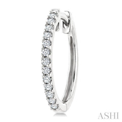 1/5 Ctw Round Cut Diamond Hoop Earrings in 10K White Gold