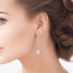 1/2 Ctw Pear Shape Dangler Lovebright Round Cut Diamond Earrings in 14K White Gold