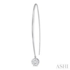 1/2 Ctw Round Dangler Lovebright Diamond Earrings in 14K White Gold