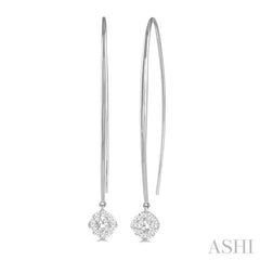 1/2 Ctw Cushion Shape Lovebright Round Cut Diamond Earrings in 14K White Gold