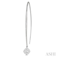 1/2 Ctw Cushion Shape Lovebright Round Cut Diamond Earrings in 14K White Gold