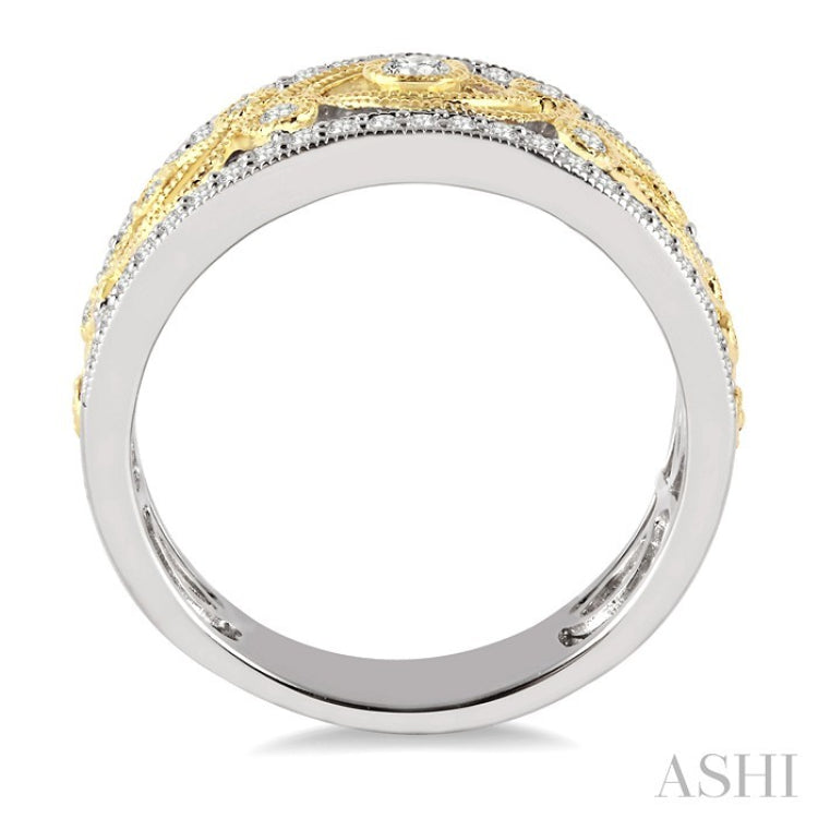 1/2 Ctw Round Cut Diamond Fashion Band in 14K White and Yellow Gold