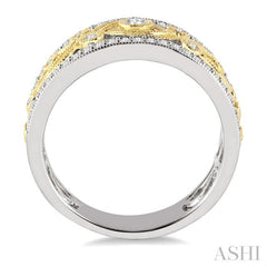 1/2 Ctw Round Cut Diamond Fashion Band in 14K White and Yellow Gold