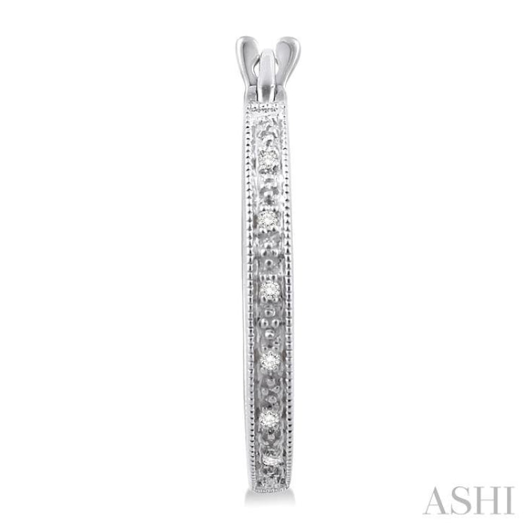 1/10 Ctw Round Cut Diamond Hoop Earrings in Sterling Silver