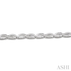 1/6 Ctw 'FIG 8' Shape Round Cut Diamond Bracelet in Sterling Silver
