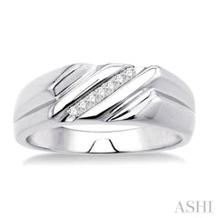 1/20 Ctw Round Cut Diamond Men's Ring in Sterling Silver