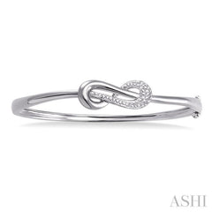 1/20 Ctw Round Cut Diamond Bangle in Sterling Silver