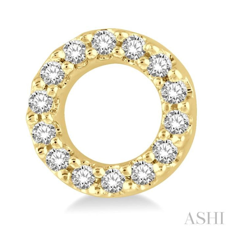 1/10 Ctw Circular Round Cut Diamond Petite Fashion Earrings in 10K Yellow Gold