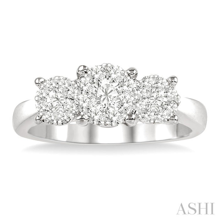 1/2 Ctw Lovebright Round Cut Diamond Ring in 14K White Gold