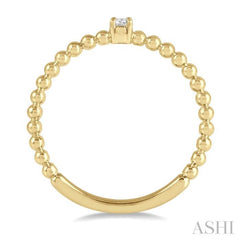 1/20 Ctw Ball Bead Shank Round Cut Bead Bijoux Diamond Petite Promise Ring in 10K Yellow Gold