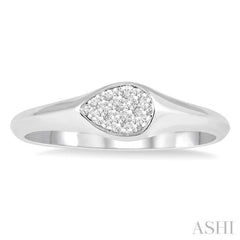 1/10 Ctw Pear Shape Lovebright Diamond Ring in 14K White Gold