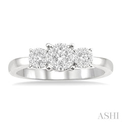 1/3 Ctw Lovebright Round Cut Diamond Ring in 14K White Gold
