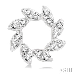 1/10 Ctw Floral Petite Round Cut Diamond Fashion Stud Earrings in 10K White Gold