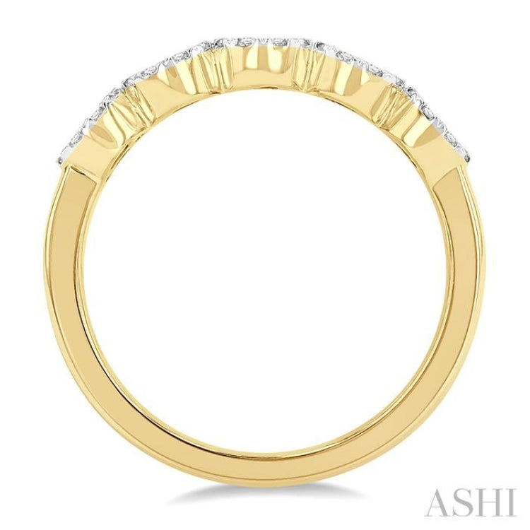 1/2 Ctw 5-Stone Lovebright Round Cut Diamond Band in 14K Yellow & White Gold