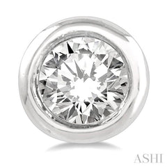 1/10 Ctw Bezel Round Cut Diamond Petite Stud Earrings in 10K White Gold
