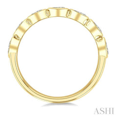 3/4 Ctw East-West Set Pear Cut Bezel Diamond Stackable Fashion Band in 14K Yellow Gold