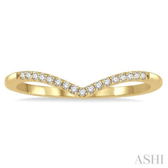 1/10 Ctw Chevron Round Cut Diamond Petite Band in 10K Yellow Gold